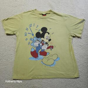 Mickey Unlimited Mickey Mouse Graphic T-Shirt Yellow Cotton Screenprint
